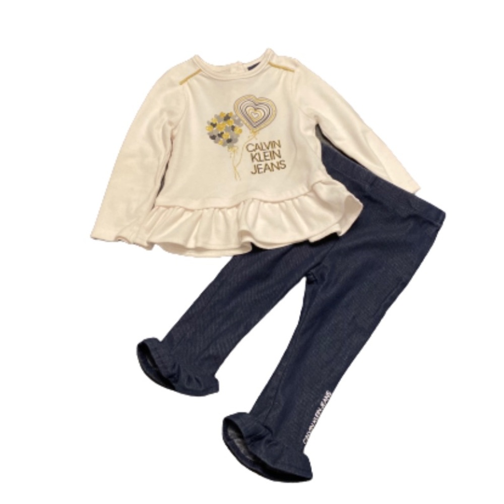 Calvin Klein |Long-sleeve Top & Jeans Matching Set